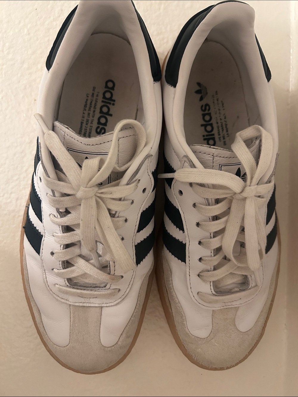 Trending Adidas Samba Platform Sneakers with Hunter Green Stripes and Gum Sole - Picture 2 of 6